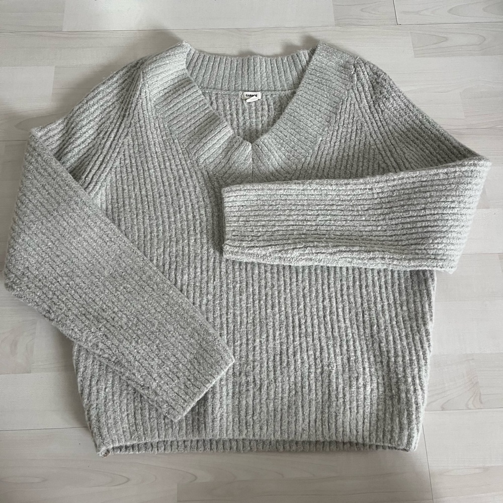 Garage Oversized v-neck sweater Grey